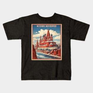 Nizhny Novgorod Russia Vintage Tourism Poster Kids T-Shirt